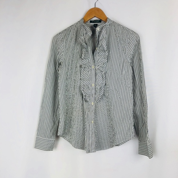 Lauren Ralph Lauren Tops - 🔥5/$25 Lauren Ralph Lauren Shirt XS Stripe Ruffle